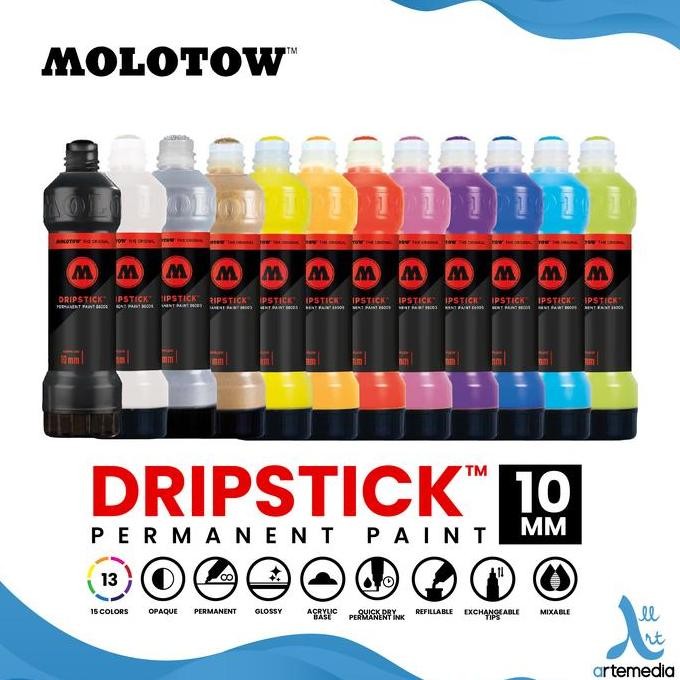 

Molotow Dripstick Permanent Acrylic Paint 10mm Dripink Bullet MURAH
