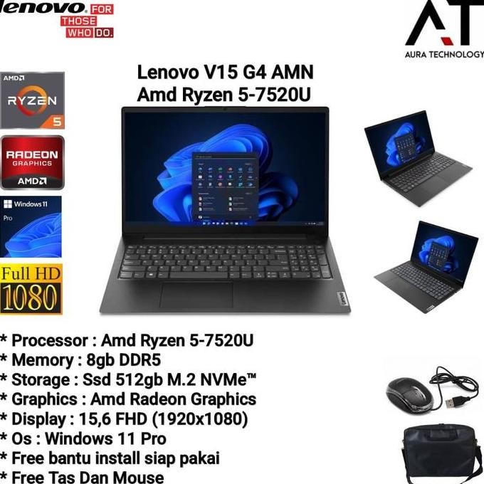 LENOVO V15 AMD RYZEN 5-7520U 8GB SSD 512GB 15,6" WINDOWS 11 PRE