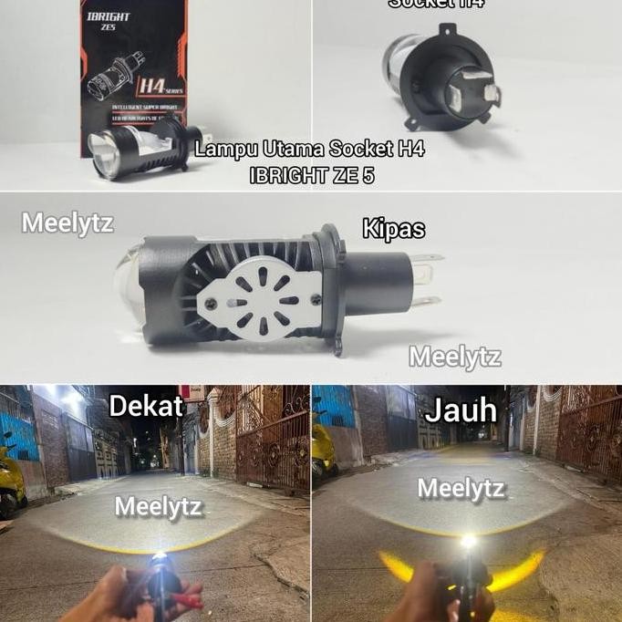IBRIGHT ZE 5 - Premium Lampu Utama LED H4 Original IBRIGHT ZE5 high low AC DC  Terbaru