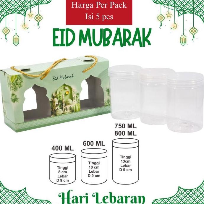 

ready stock Kotak Packaging Isi 2 Toples Jar, Kantong Paperbag Lebaran Idul Fitri