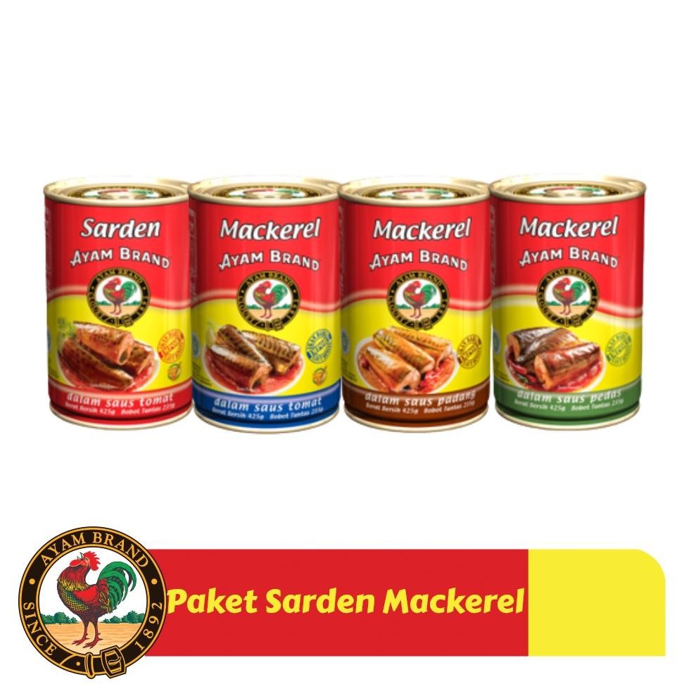 

ready Ayam Brand - Paket Sarden Mackerel Kaleng Bulat 425gr murah