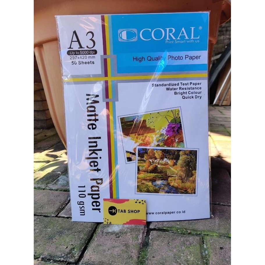 

baru CORAL MATTE INKJET PAPER A3 110 GSM 50 SHEETS