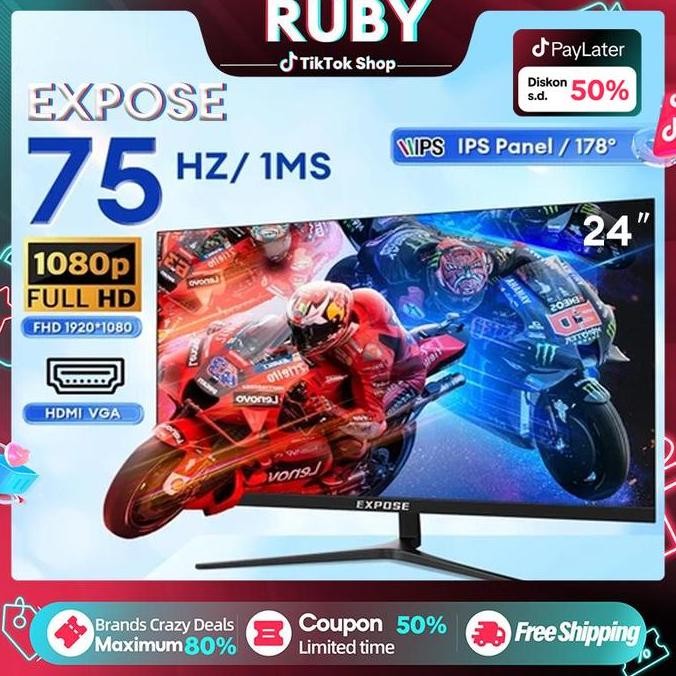 Monitor pc komputer 19-27 inch monitor gaming Panel IPS Kecepatan Refresh Tinggi HDMI/VGA 1M/S Garan