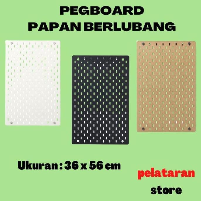 

Papan Dinding Berlubang Pegboard Organizer Wall 36 X 56 Cm