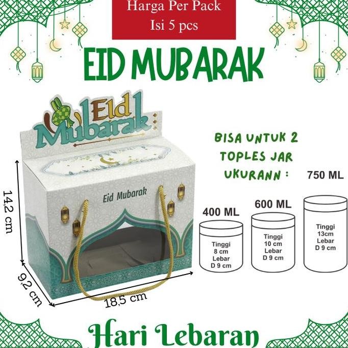 

ready stock Kotak Packaging Jar isi 2 Toples, Kantong Paperbag Jar Idul Fitri