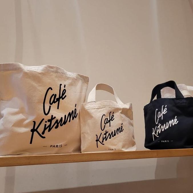 Sale Totebag Maison Kitsune Original Authentic Unisex Canvas Retail Paris