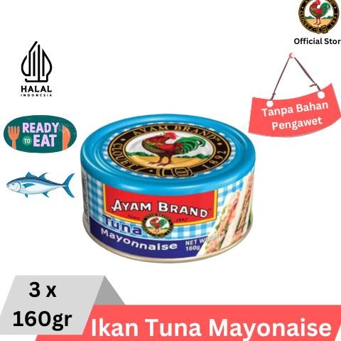 

ready Ayam Brand - Ikan Tuna Kaleng Mayonaise Natural 3 pcs 160gr murah