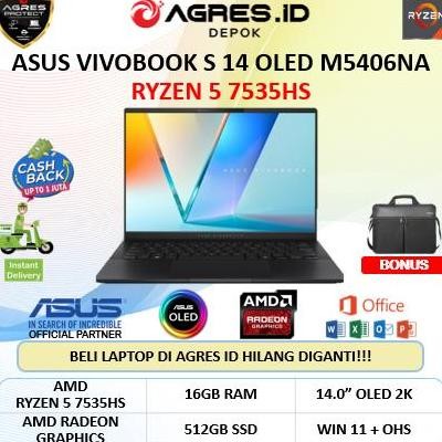 Asus Vivobook S 14 OLED M5406NA Ryzen 5 7535HS 16GB 512GB Win 11 +Office 14.0 2K