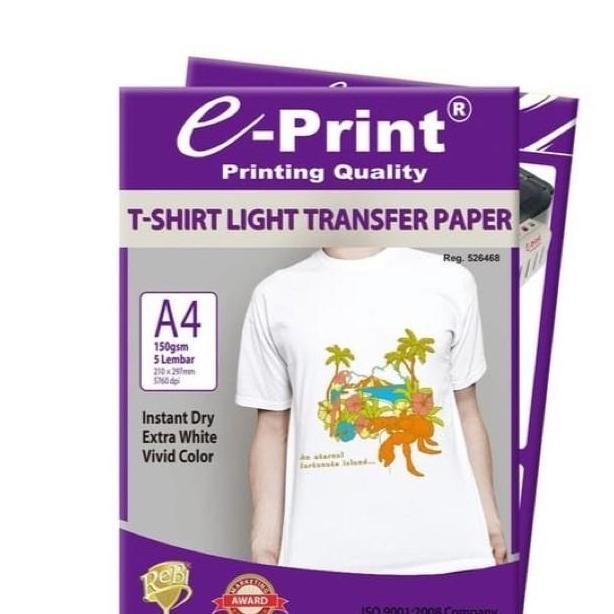 

baru Kertas Sablon E-print T-shirt Transfer Paper A4