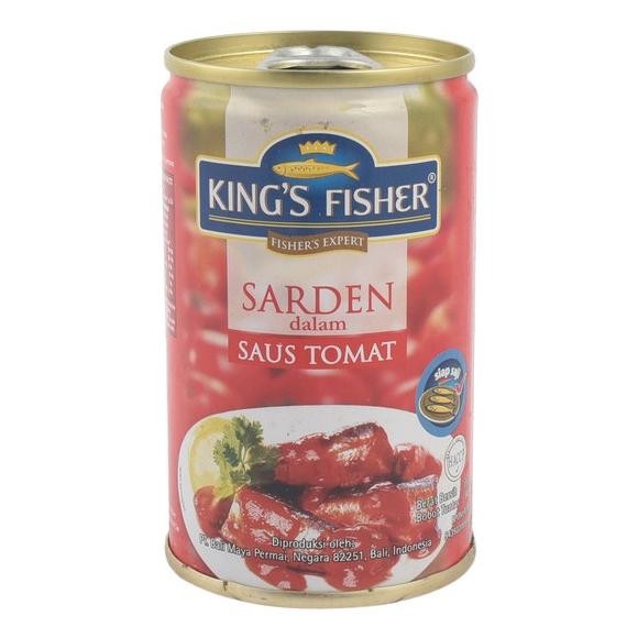 

ready King's Fisher Paket 4 pcs Sarden saus Tomat 425g 155g Makanan Kaleng murah