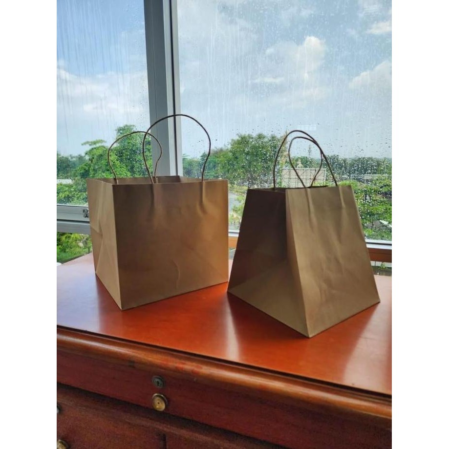 

ready stock [1pack] shopping Bag 26x26 Craft Polos Paper Bag