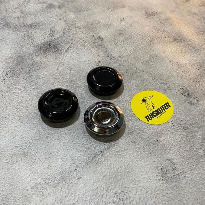 Dop Velg Depan / Penutup Velg Original Black an Chrome Vespa Matic