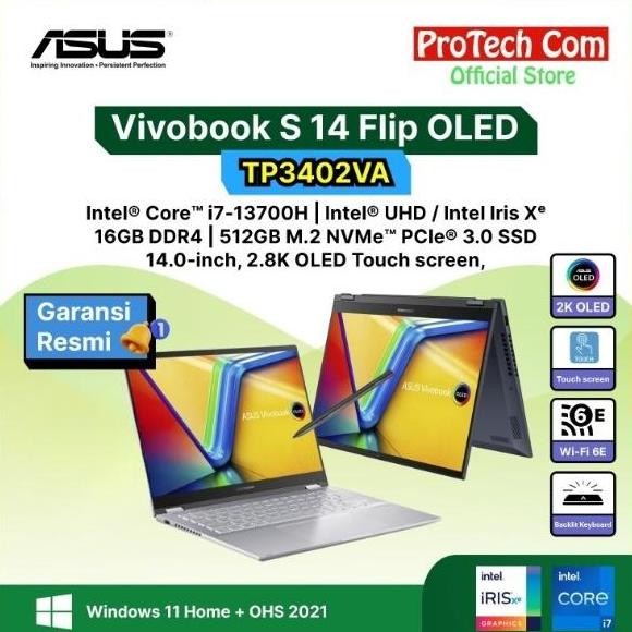 ASUS VIVOBOOK S 14 Flip OLED TP3402VA i7-13700H 512GB TOUCHSCREEN W11