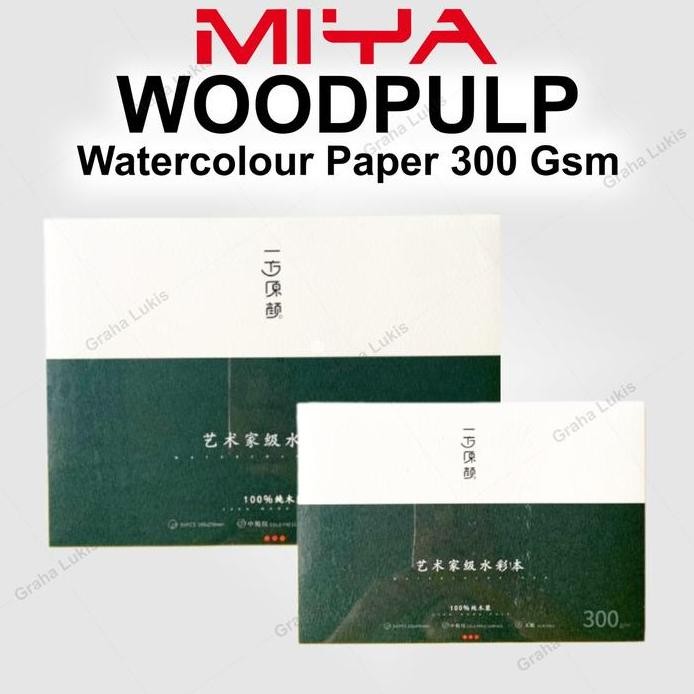 

ready MIYA Woodpulp Watercolor Paper 135x195mm / 195x270mm 300gsm 20 sheets