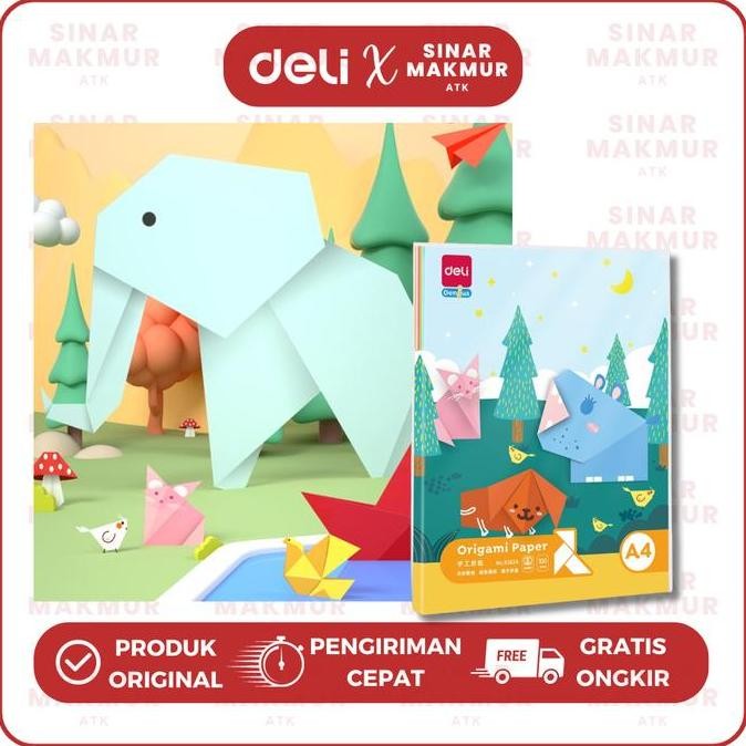 

baru Origami/Craft Paper/Kertas Lipat 10 Warna A4 Deli 83634 (Pak)