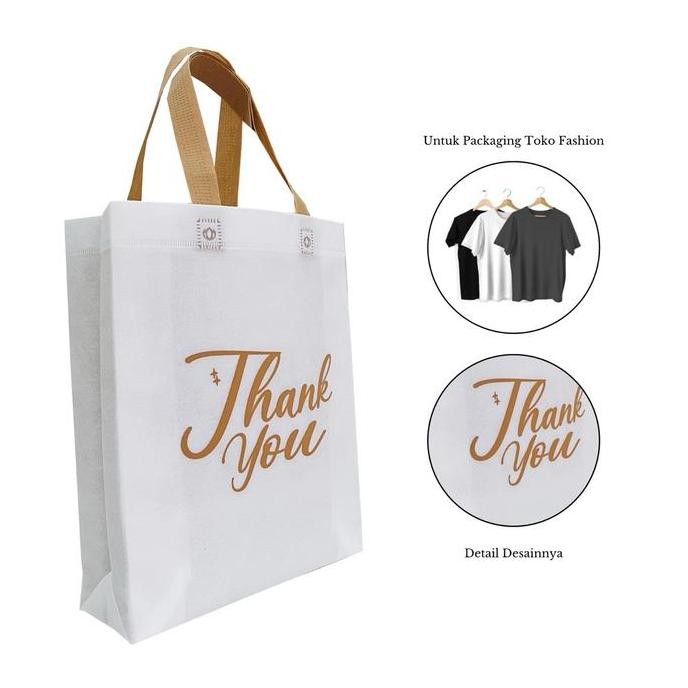 

ready stock (ISI 12 PCS) Goodie Bag Tas Sovenir Spunbond Model Handle 25x35x8 (READY STOK) Belanja