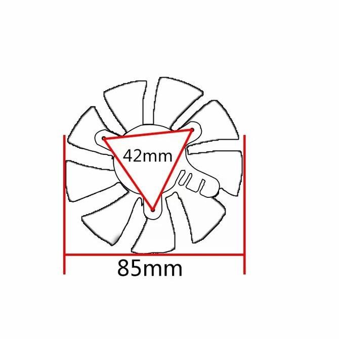 new  Fan Vga 75mm / 85mm 4pin universal EVGA Gtx RX ORIGINAL Taiwan