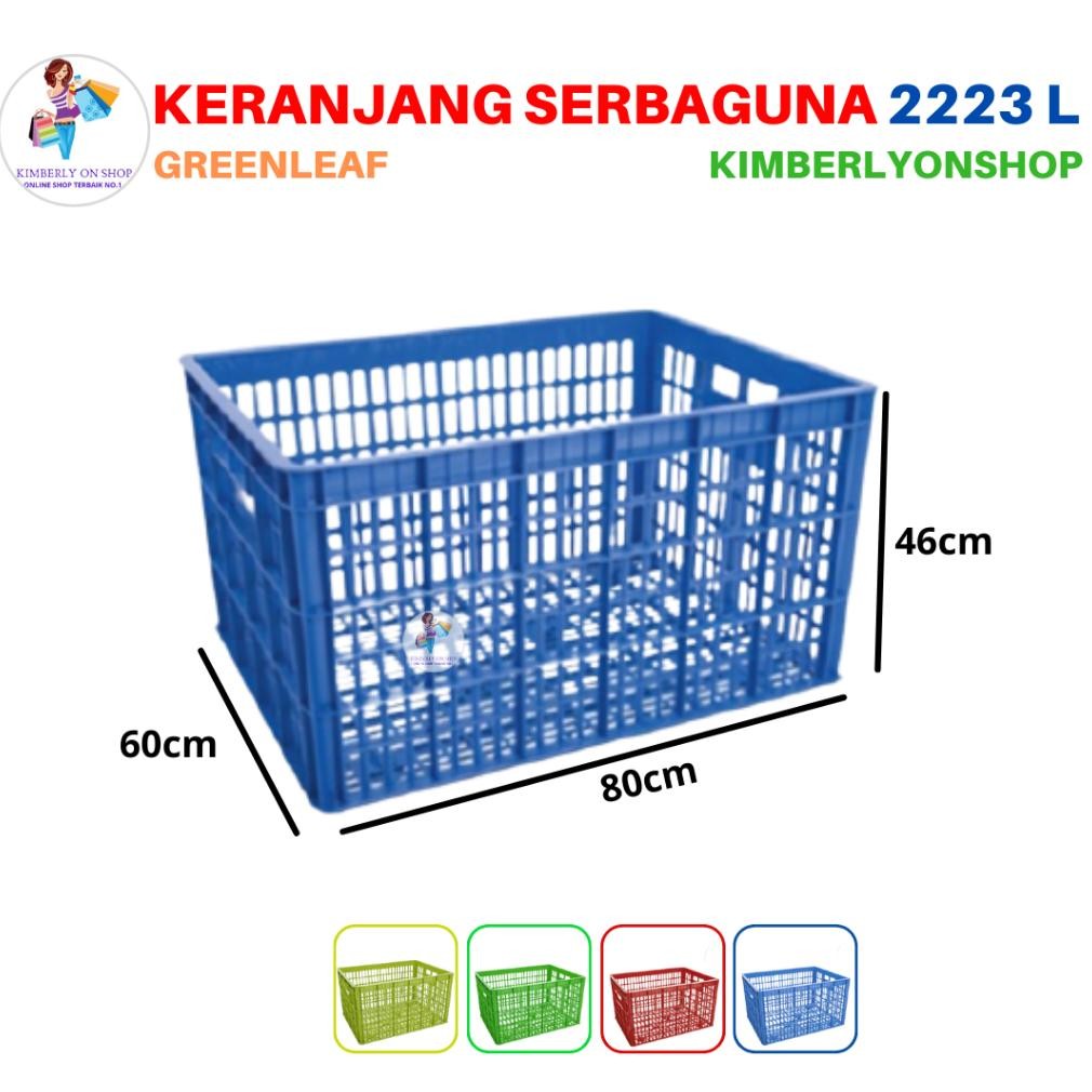 Keranjang Industri Container Box Roda 2223 L Green Leaf Trend