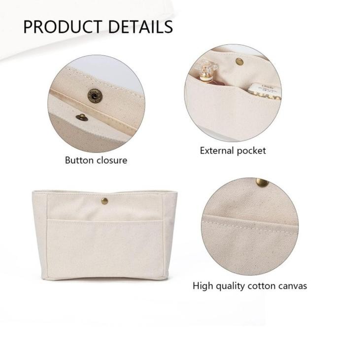 Promo Canvas Bag Organizer - Organiser Inner Dalaman Tas Dalaman Tas Magnet Clip