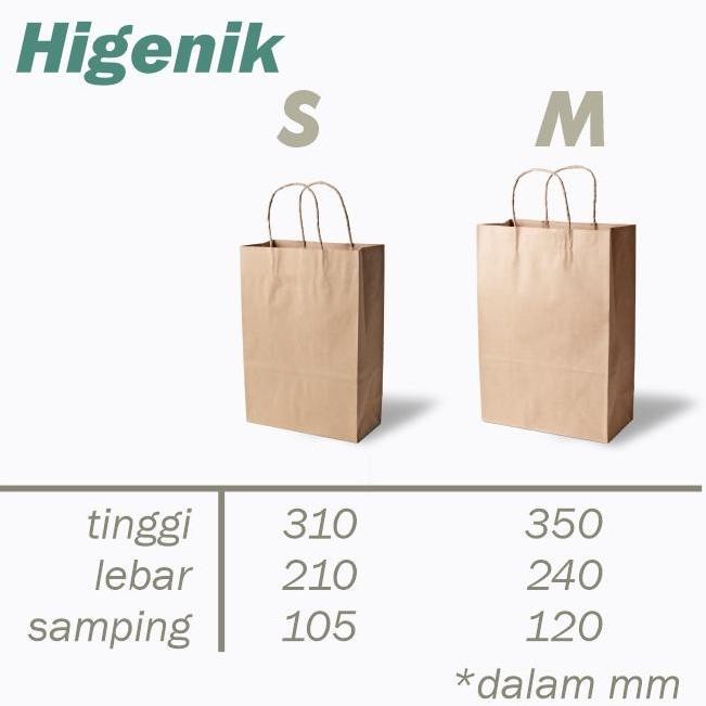

ready stock Shopping Bag Size M / Paper Bag Handle Brown Kraft Coklat isi 50 Lembar