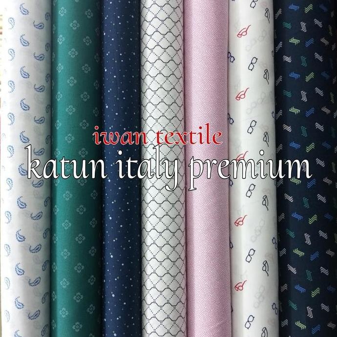 kain katun italy bahan kemeja Koko gamis blouse kain katun motif impor murah