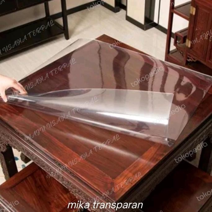 ready taplak meja makan/mika bening meteran/taplak meja plastik TEBAL