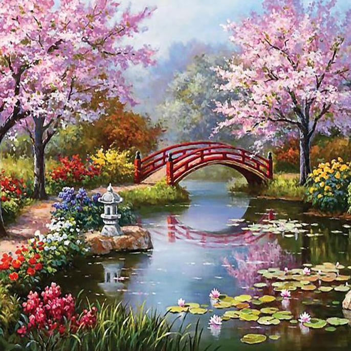 

ready paint by number Kit Oil Painting DIY Jiannan Spring
