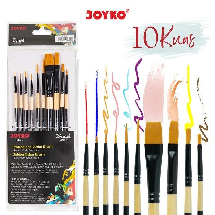 

ready Joyko Brush Set Acrylic / Kuas Lukis Cat Akrilik Air Poster BR-9
