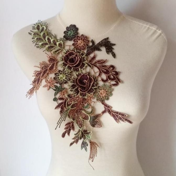 patch bordir bunga 3d/aplikasi bordir murah