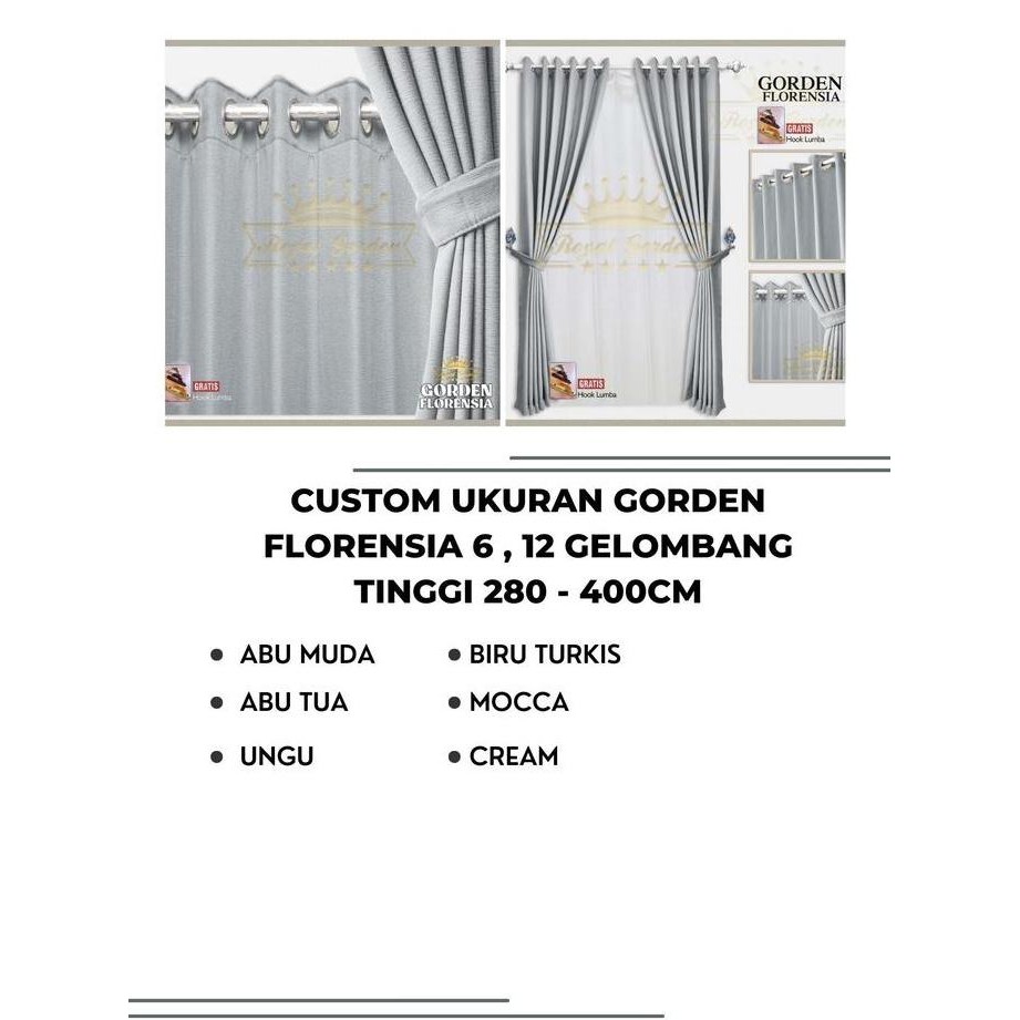 ready Gorden Khusus Custom Konsumen Royal Gordyn - Ukuran Bisa Custom - Curtain