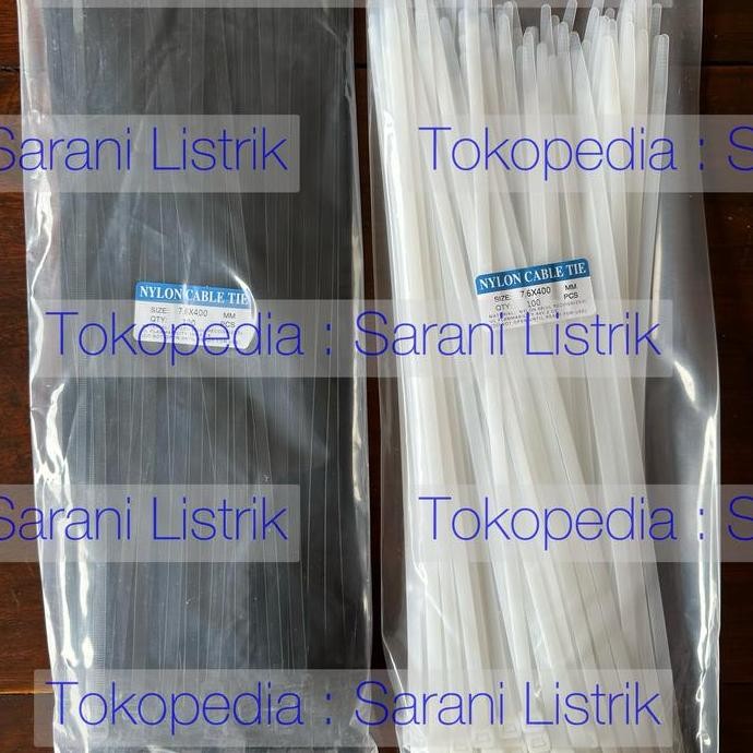 

Kabel Tie 7,6 x 40cm Cable Ties Nylon 7.6 x 400 mm Hitam Putih