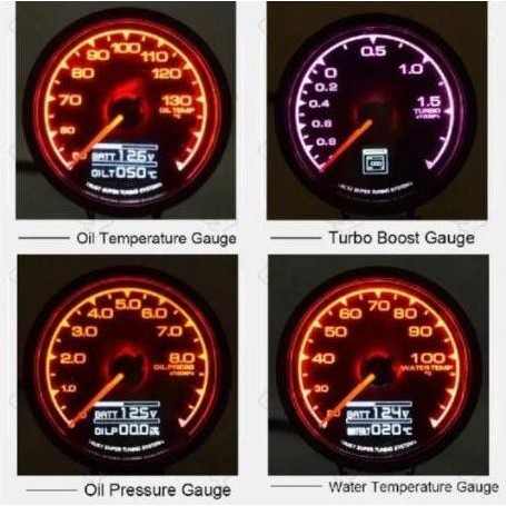 Tachometer Gauge Indikator Speedometer LCD Mobil Not Indicator Greddy
