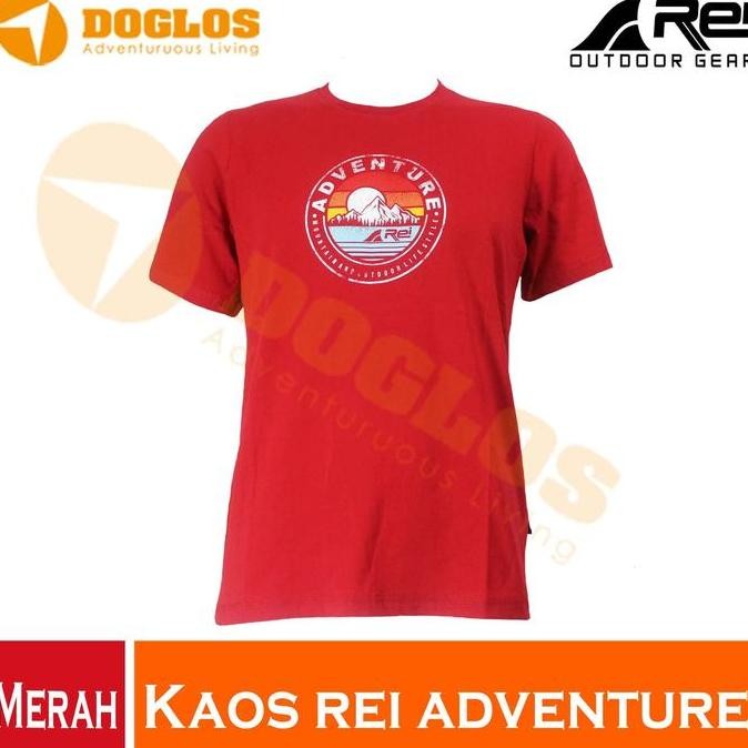 Kaos Rei Adventure Original Tshirt Outdoor Sport Hiking Gunung (Merah)