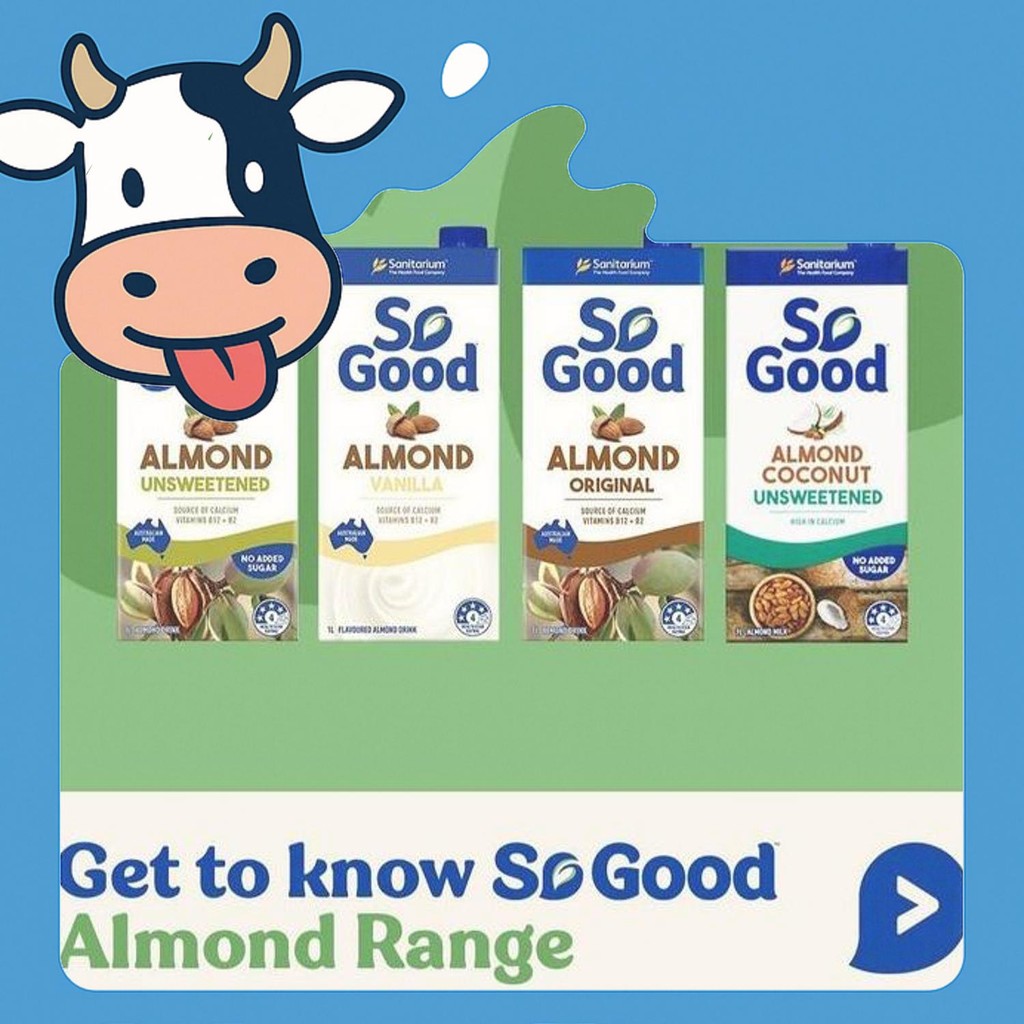 

Terbaru So Good Milk Almond All Varian 1000Ml/Susu Almond Original So Good