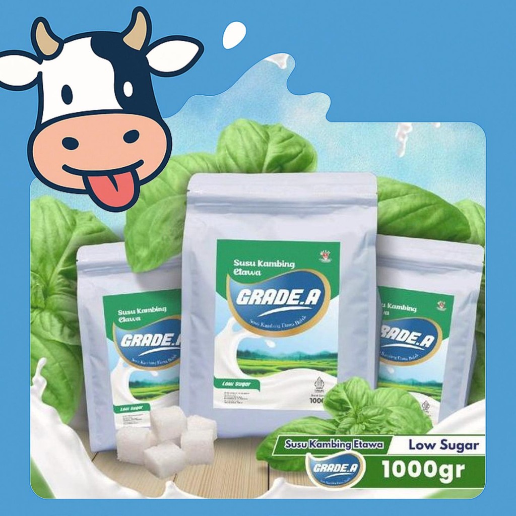 

Kualitas Terbaik Susu Kambing Etawa Bubuk Asli Grade.A Kadar Susu 60% 1Kg/1000Gr 7 Varian Rasa Harga Promo