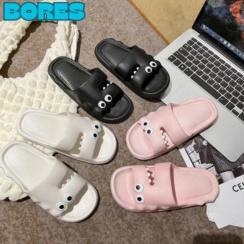 BORES Sandal Selop Unisex Cute Crocodile 6849 Sendal Rumahan Cewek Cowok Motif Buaya Bahan Karet Teb