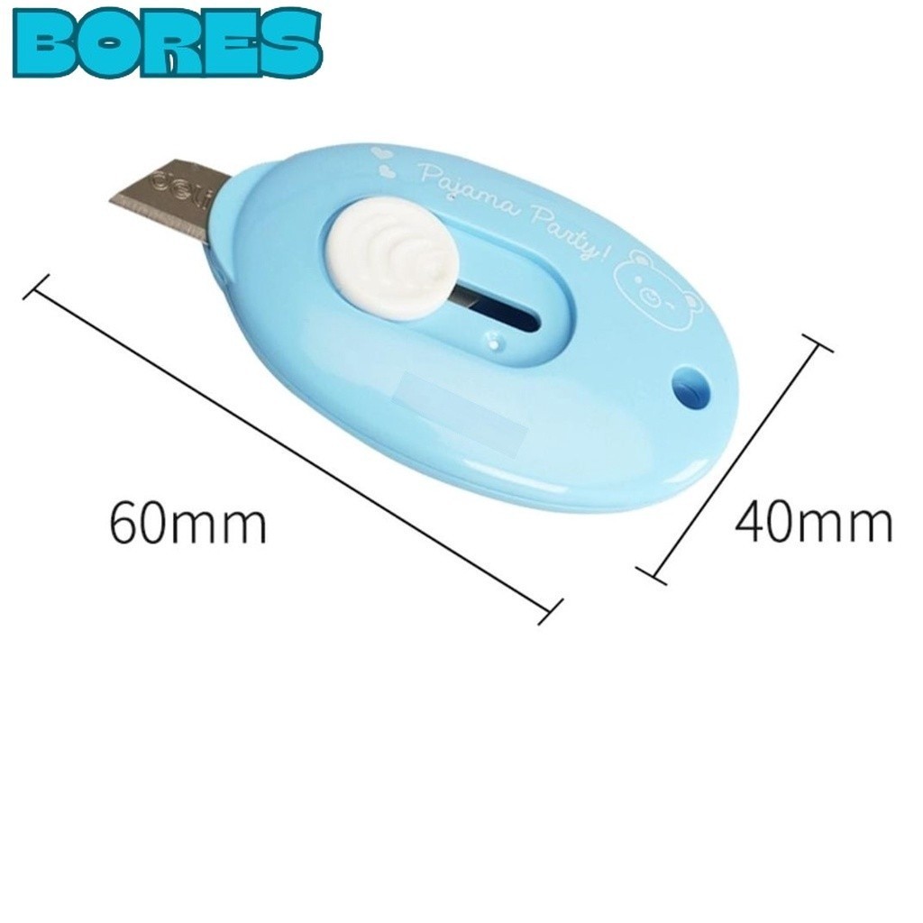 

BORES Cutter Mini Portable Bentuk Oval Mini Cutter Polos Travel Kit Pemotong Kertas Paper Cutter Lucu Bentuk Awan Warna Pastel Untuk Unboxing Paket