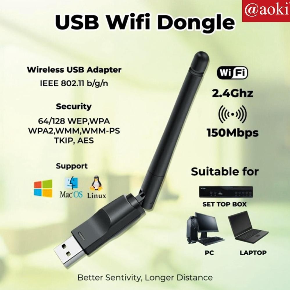 COD AOKI USB Wifi Set Top Box MT7601 Dongle STB Adapter Antena Wifi PC Laptop Is75