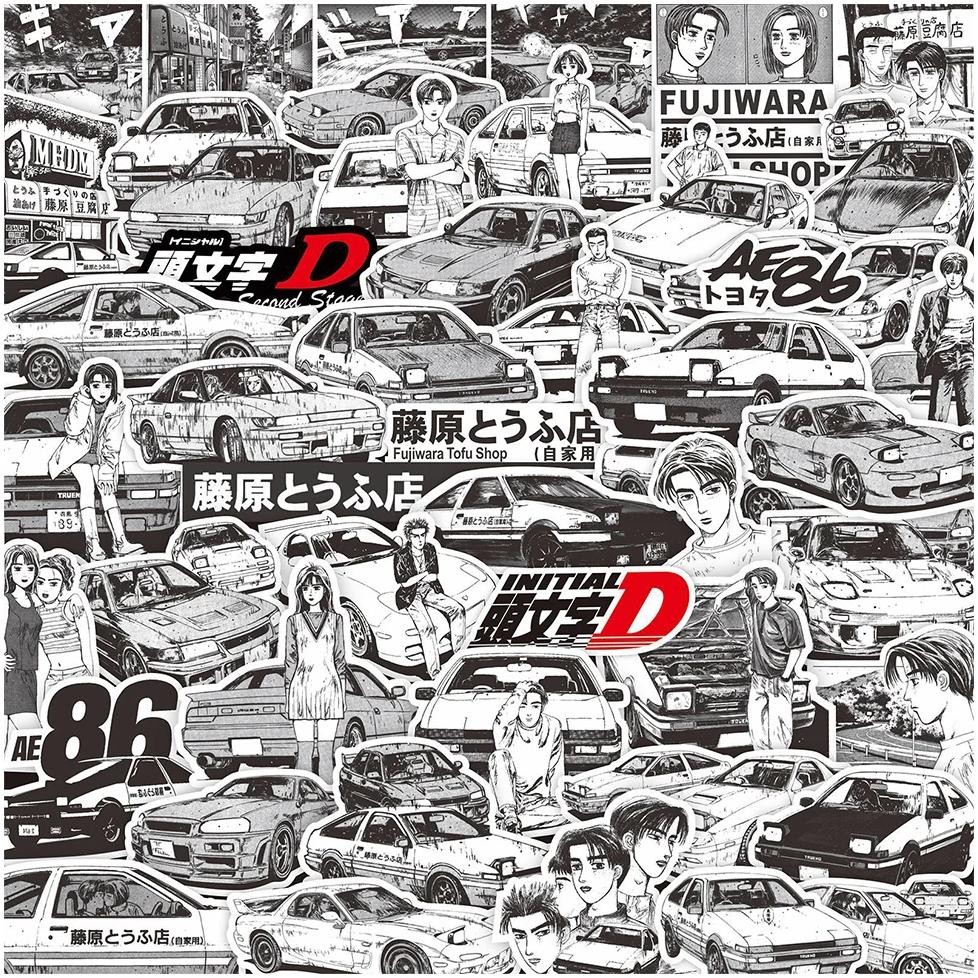 

10/30/75PCS Initial D Anime Stickers Cartoon Kids DIY Funny Decals Gift DIY Suitcase Phone Skateboard Fridge Helmet Cool Toys