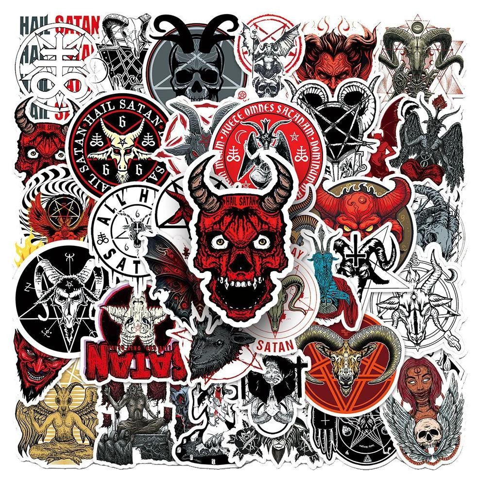

10/30/50pcs Horror Gothic Devil Satan Cartoon Stickers Decals DIY Phone Case Laptop Diary Dark Cool Graffiti Vinly Sticker Decal