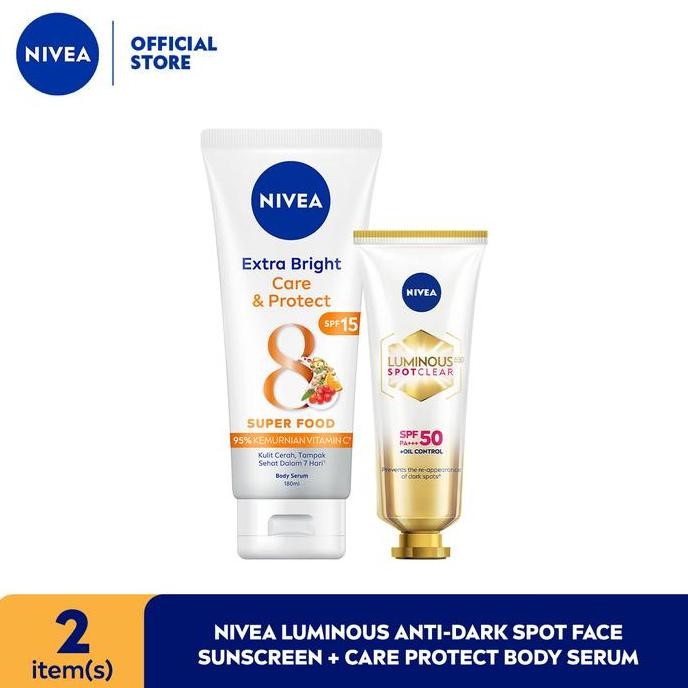 NIVEA Luminous Anti-Dark Spot Face Sunscreen+Care Protect Body Serum