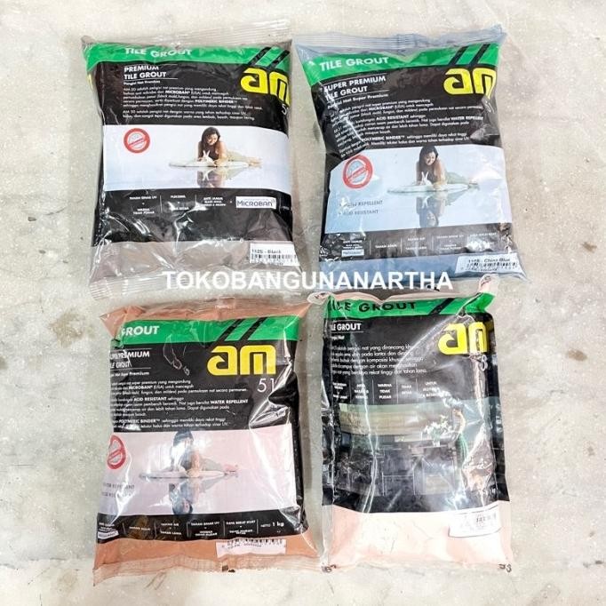 (Expert) AM 50 Black / AM 51 Mid Brown / China Blue / AM 53 Pink Sakura Tile Grout Pengisi Nat Keram