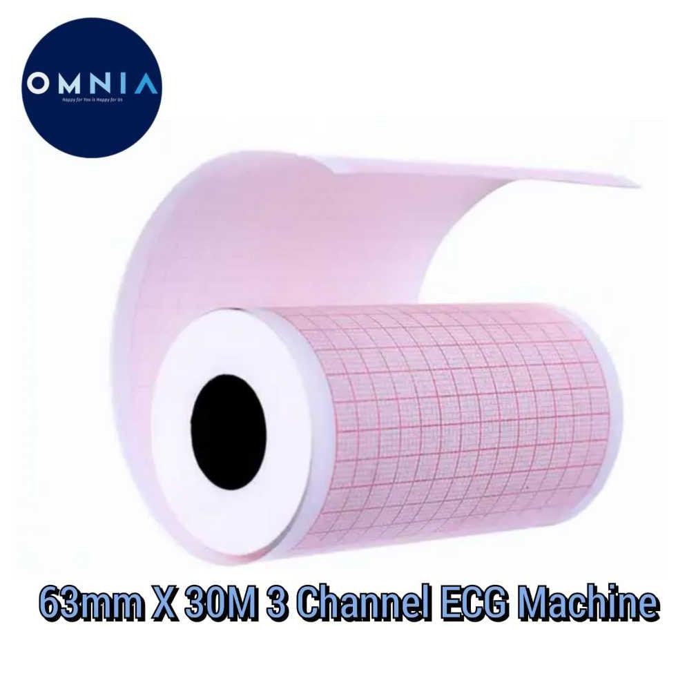 Kertas ekg / 63 x 30m / 63mm x 30m / kertas ekg fukuda roll / kertas ekg fukuda / fukuda terlaris