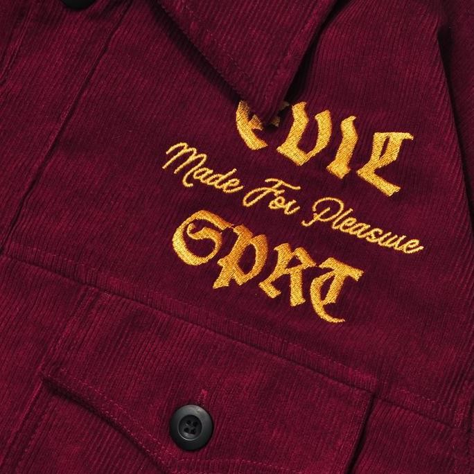 Grosir Evilspirit Crop Jacket - Merrie Maroon Unisex Casual Pria Katun Basic Sweater Zipper Cardigan