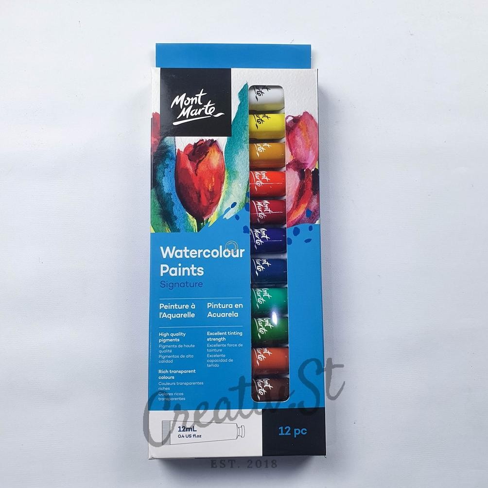 

MONT MARTE Signature Watercolor Paint 12 Warna 12 Ml Pmhs0027 Cat Air Terlaris