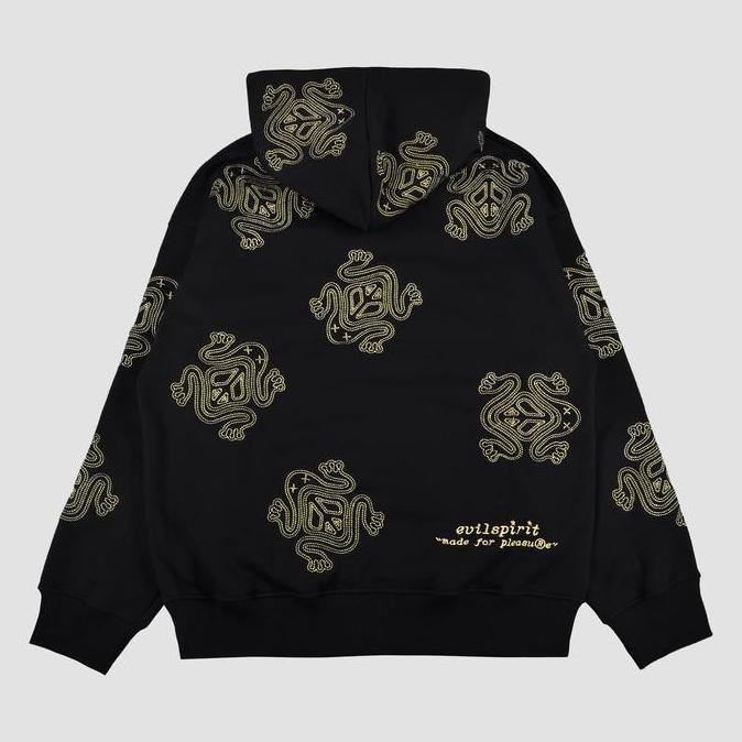 Sale Evilspirit Hoodie - Sasya Black Unsiex Bordir Fleece Sweater Basic Hitam Pria Distro Nyaman Kat