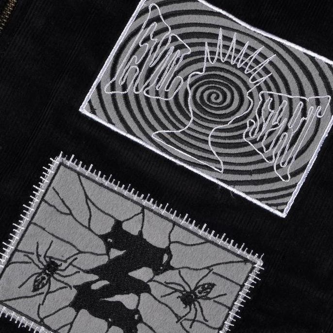 Promo Evilspirit Jacket Corduroy - Headache Black Unisex Atasan Jaket Pria Wanita Cowok Casual Panja