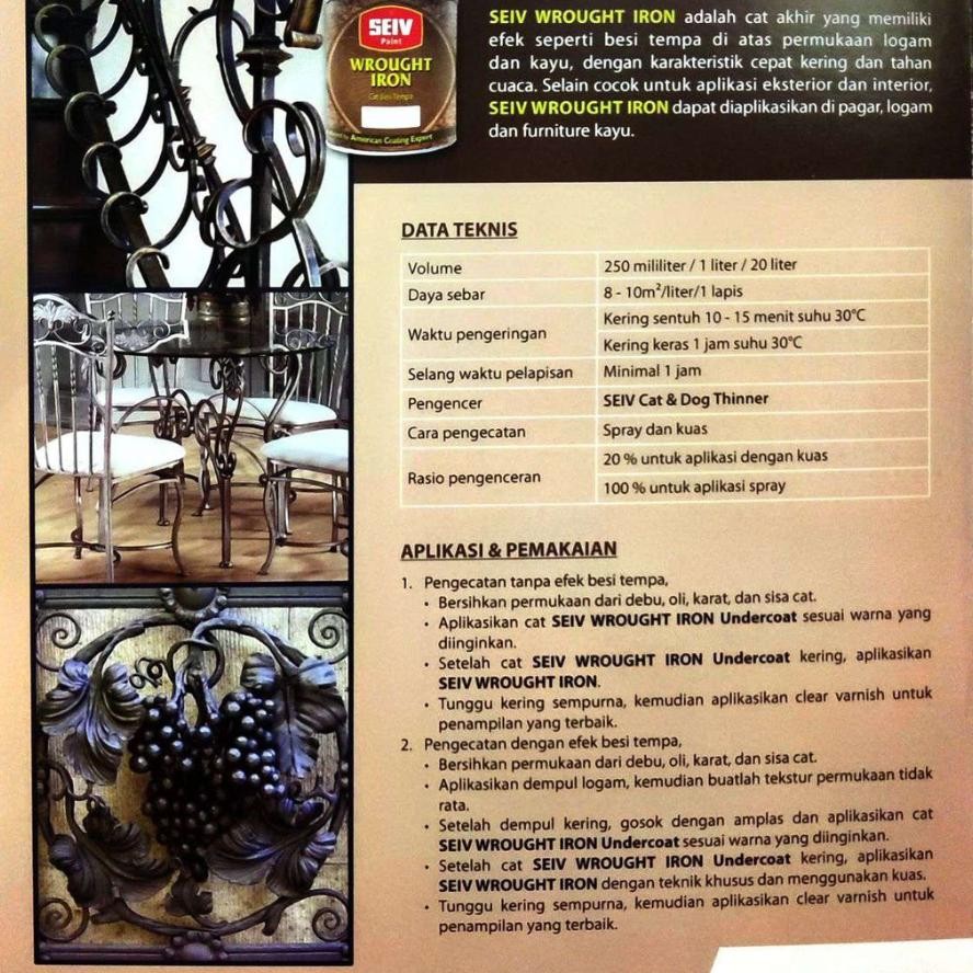 

Seiv Cat Minyak Kayu Dan Besi 0,95 Liter Tempa SEIV WROUGHT IRON 0,95L Terlaris