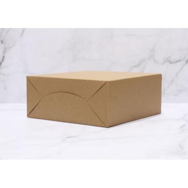 (Expert) Box Kraft Dus Coklat Kue Roti 18 x 18 7.5cm Tanpa Laminasi Eceran