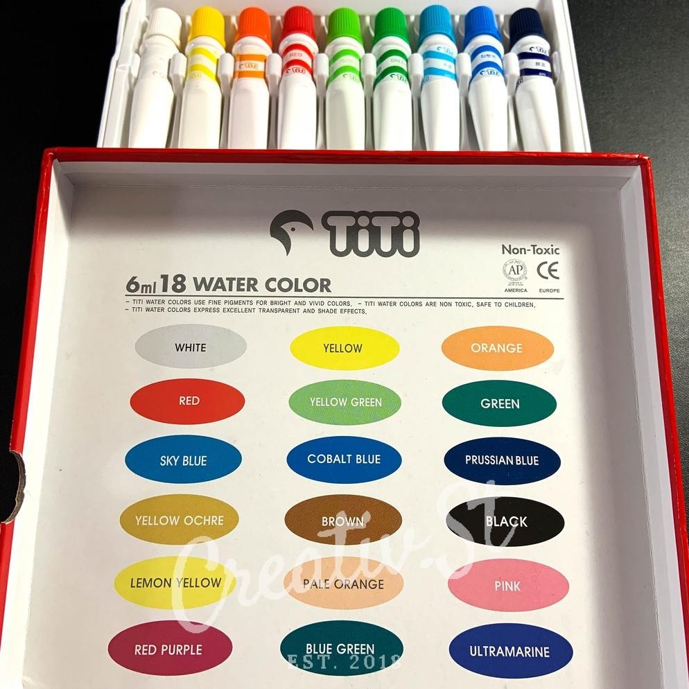 

JOYKO Cat Air Watercolor 18 Warna 6 Ml Set Paint Lukis Water Color Terlaris